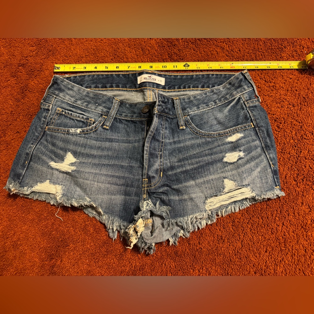 Hollister Distressed Blue Denim Shorts